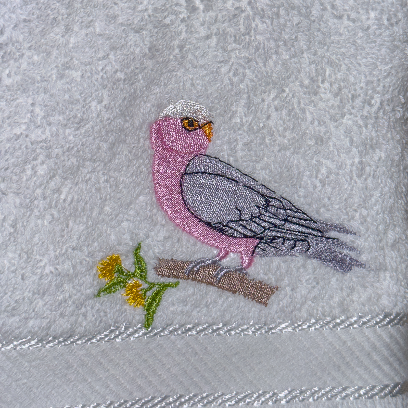 Pink Galah with Blossoms Hand Towel - Image 3